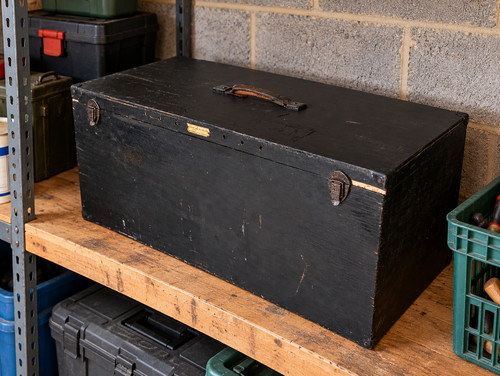 Vintage wooden storage chest - vintage,
