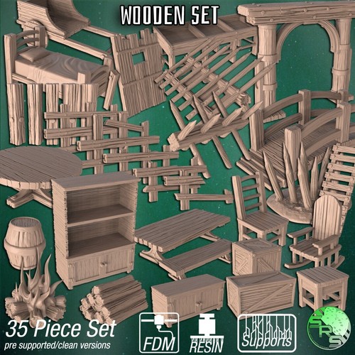 Wooden scatter terrain 3d - scatter,
