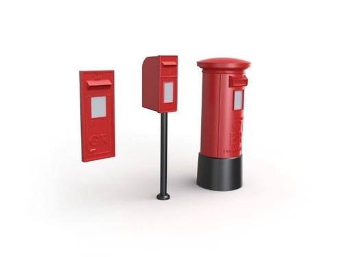 Post boxes model scene - scene, 5044